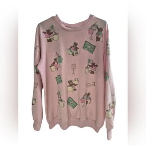 Playful Pink Graphic Women's Sweater